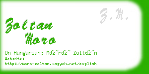 zoltan moro business card